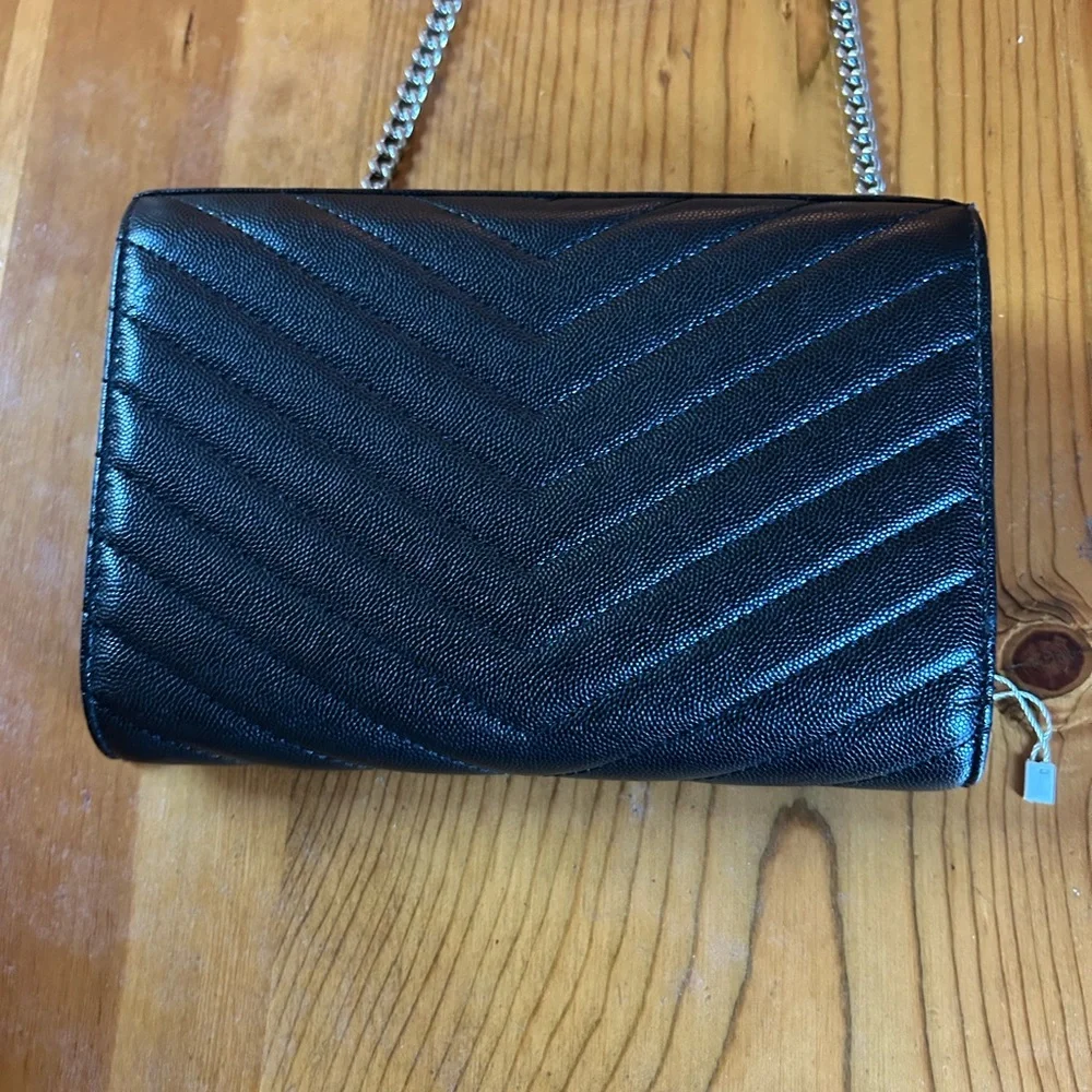 Saint Laurent Black and Silver Clutch - Picture 2 of 6
